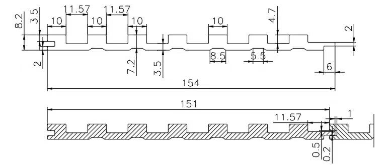竹木实心小格栅